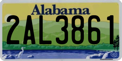 AL license plate 2AL3861