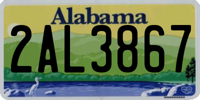 AL license plate 2AL3867