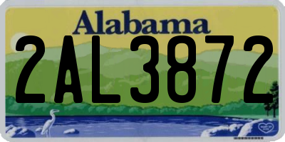 AL license plate 2AL3872