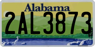 AL license plate 2AL3873