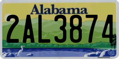 AL license plate 2AL3874