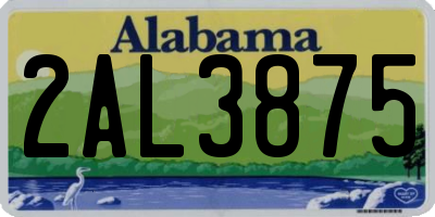 AL license plate 2AL3875