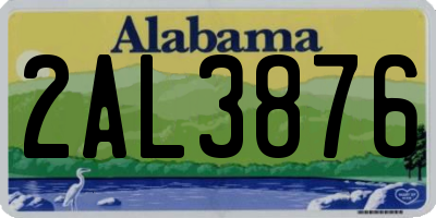 AL license plate 2AL3876