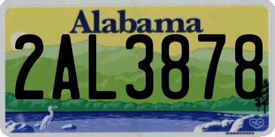 AL license plate 2AL3878