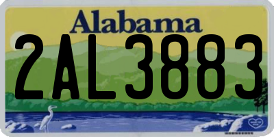AL license plate 2AL3883