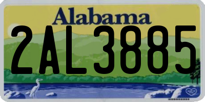 AL license plate 2AL3885
