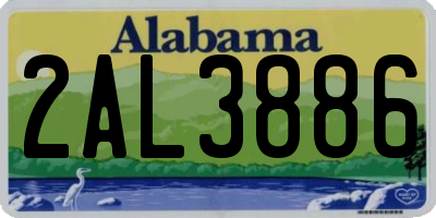 AL license plate 2AL3886
