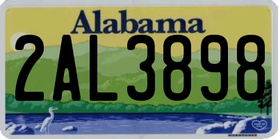 AL license plate 2AL3898