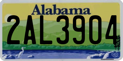 AL license plate 2AL3904