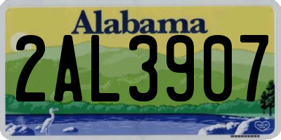 AL license plate 2AL3907