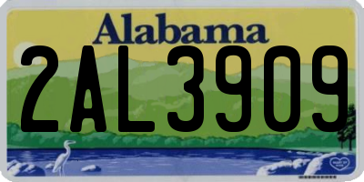 AL license plate 2AL3909