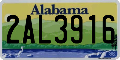 AL license plate 2AL3916