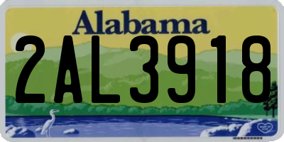 AL license plate 2AL3918