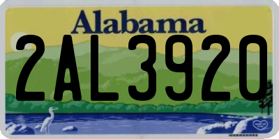 AL license plate 2AL3920