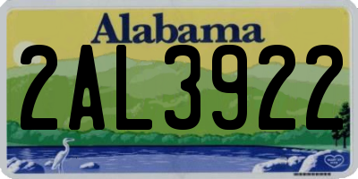 AL license plate 2AL3922