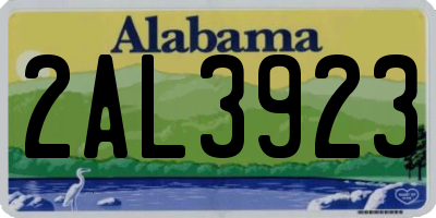 AL license plate 2AL3923