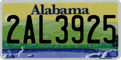 AL license plate 2AL3925