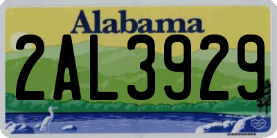 AL license plate 2AL3929