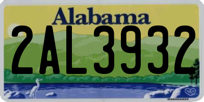 AL license plate 2AL3932