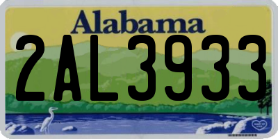 AL license plate 2AL3933