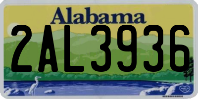 AL license plate 2AL3936