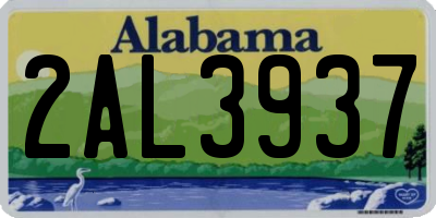 AL license plate 2AL3937