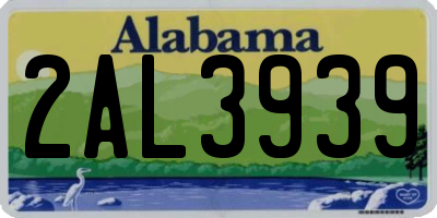 AL license plate 2AL3939