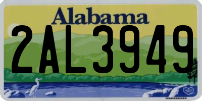 AL license plate 2AL3949