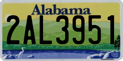 AL license plate 2AL3951