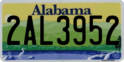 AL license plate 2AL3952