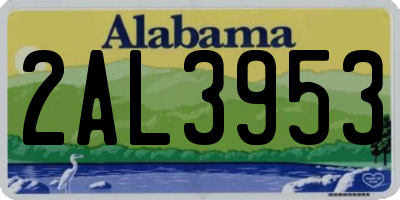 AL license plate 2AL3953