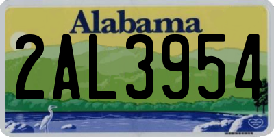 AL license plate 2AL3954