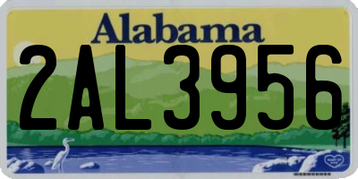 AL license plate 2AL3956