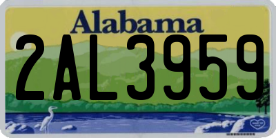 AL license plate 2AL3959