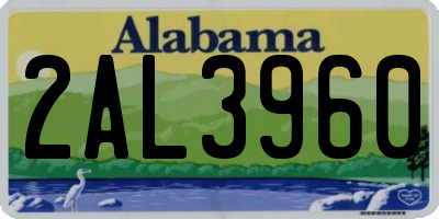 AL license plate 2AL3960
