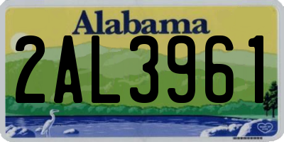 AL license plate 2AL3961