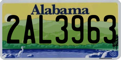 AL license plate 2AL3963