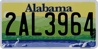 AL license plate 2AL3964