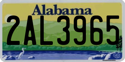 AL license plate 2AL3965