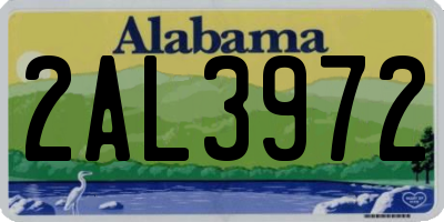 AL license plate 2AL3972