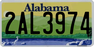 AL license plate 2AL3974