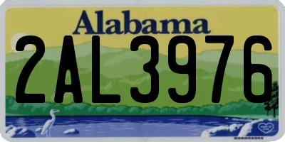 AL license plate 2AL3976