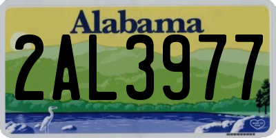 AL license plate 2AL3977