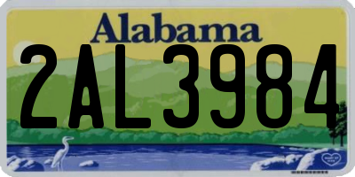 AL license plate 2AL3984