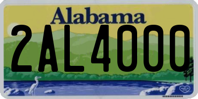 AL license plate 2AL4000