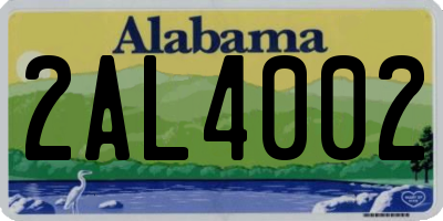 AL license plate 2AL4002