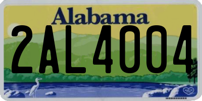 AL license plate 2AL4004