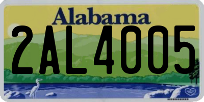 AL license plate 2AL4005