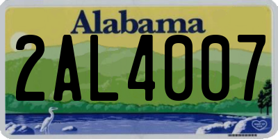 AL license plate 2AL4007