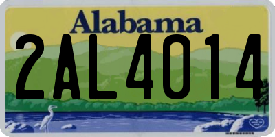 AL license plate 2AL4014